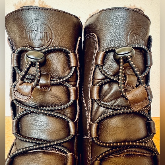 FITFLOP Leather Shearling-lined Winter boots! Size 40/10 - Picture 3 of 9